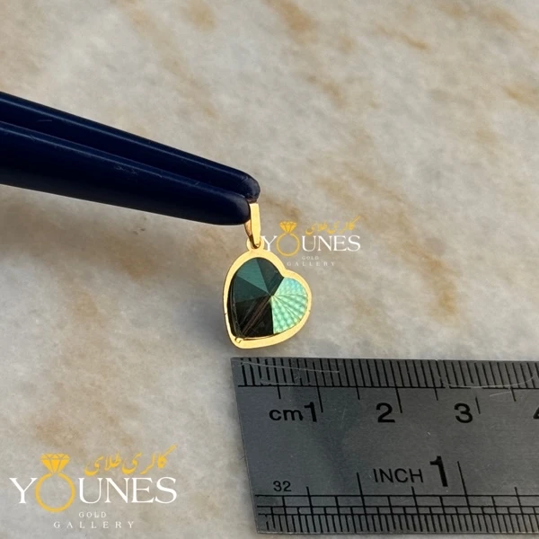 آویز طلا سواروسکی قلبی سبز آووکادو